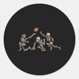 American Football Skeleton Halloween Men Boys Foot Classic Round Sticker