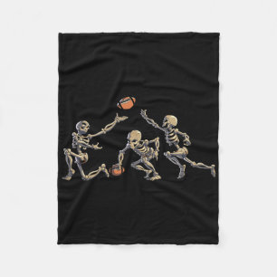American Football Skeleton Halloween Men Boys Foot Fleece Blanket