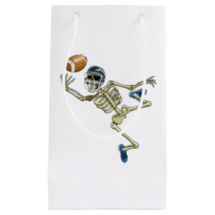 American Football Skeleton Halloween Men Boys Foot Small Gift Bag