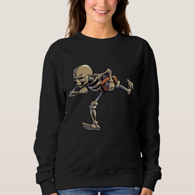 American Football Skeleton Halloween Men Boys Foot Sweatshirt (Front)