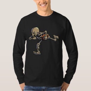 American Football Skeleton Halloween Men Boys Foot T-Shirt