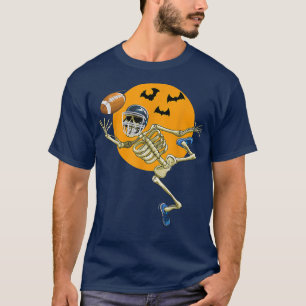 American Football Skeleton Halloween Men Boys Foot T-Shirt