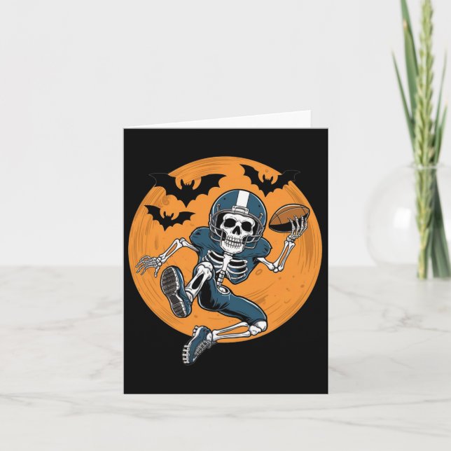 American Football Skeleton Halloween Sport Fantasy Card (Front)
