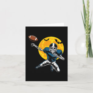 American Football Skeleton Halloween Women Kids Me Card