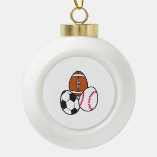 American Football Soccer Sports Baseball Easter Ceramic Ball Christmas Ornament