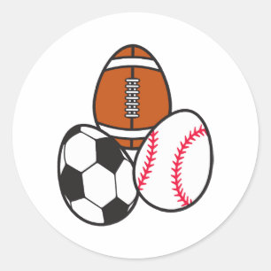 American Football Soccer Sports Baseball Easter Classic Round Sticker