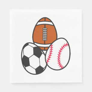 American Football Soccer Sports Baseball Easter Napkin