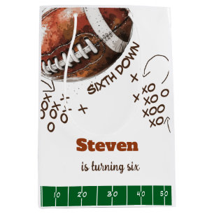 American football sport ball kids birthday medium gift bag