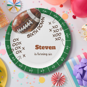 American football sport ball kids birthday paper plate