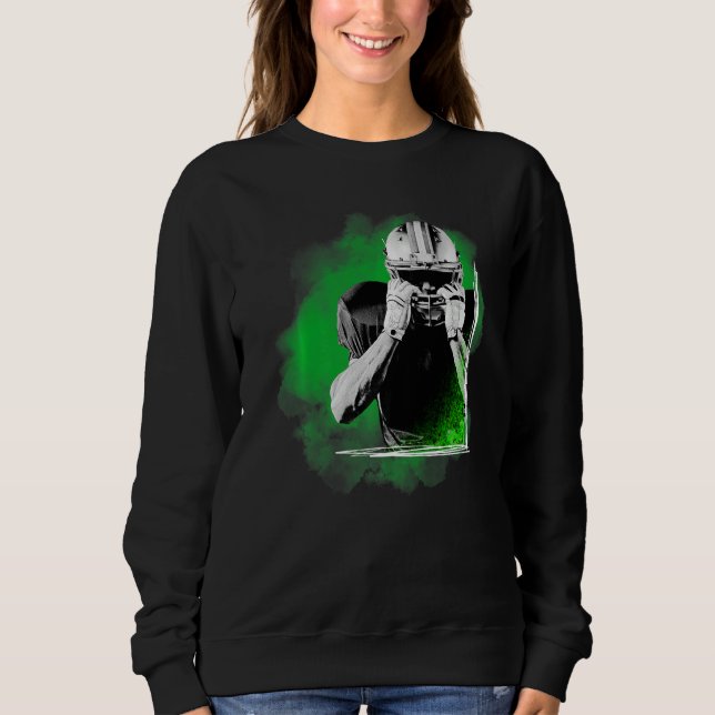 American Football Sports Green Player  Sweatshirt (Front)