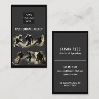 American Football Sports Management-sepia Business Card