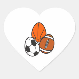 American Football Sports Soccer Basketball Easter Heart Sticker