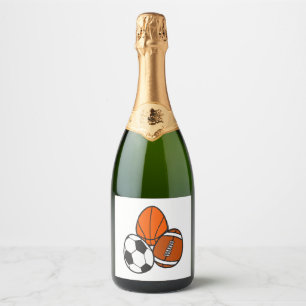 American Football Sports Soccer Basketball Easter Sparkling Wine Label