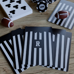 American Football Sporty Monogram Referee Striped Playing Cards