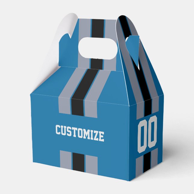 American Football Team Colours Blue And Silver 2 Favour Box (Front Side)