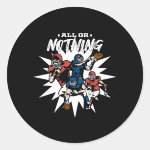 American Football Team Game Sports Funny Gift Idea Classic Round Sticker
