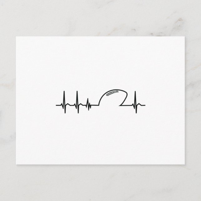 American Football Team Heart Heartbeat Gift Idea Postcard (Front)