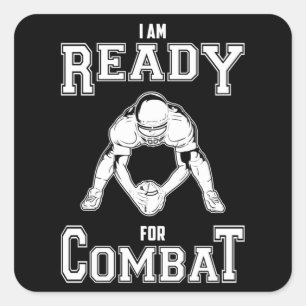 American Football Team Sports Game Player USA Gift Square Sticker