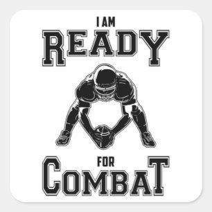 American Football Team USA Sports Game Player Gift Square Sticker