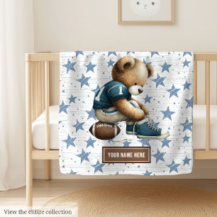 American Football Teddy Blanket for Baby Shower
