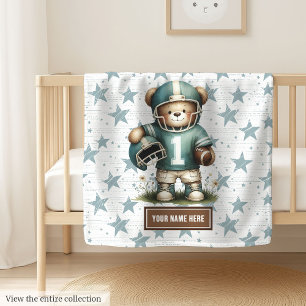 American Football Teddy Blanket for Little Boys