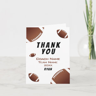 American Football Thank you Coach Card