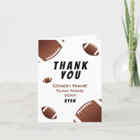 American Football Thank you Coach Card
