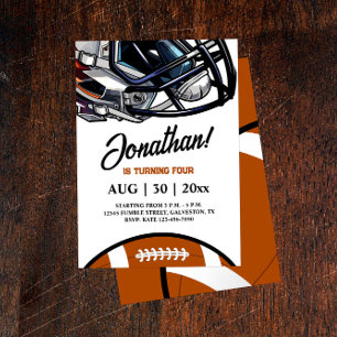 American Football Theme Birthday Invitation