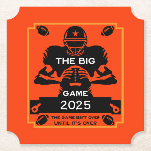 American Football TV Watch Party Paper Coaster