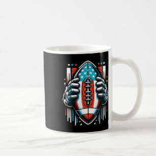 American Football Us Flag Patriotic Football Graph Coffee Mug