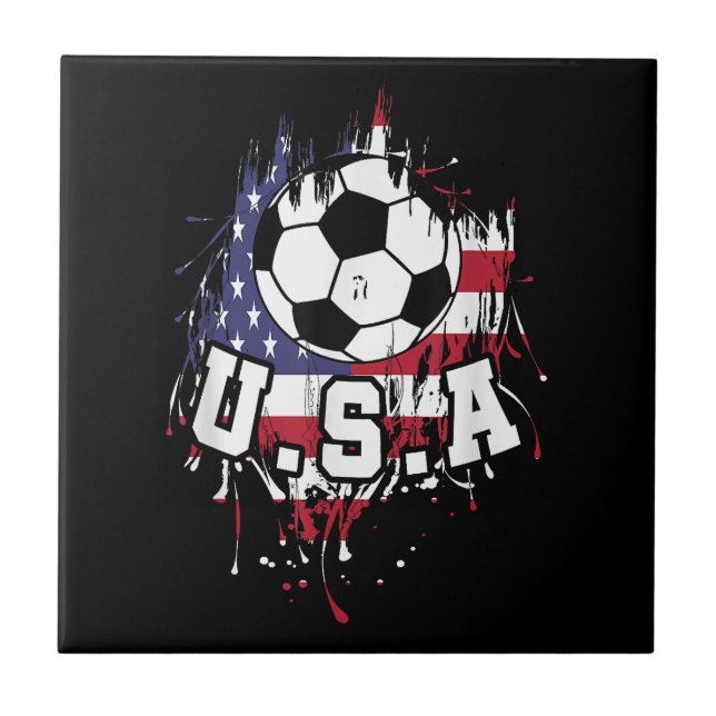 American Football USA Ceramic Tile (Front)