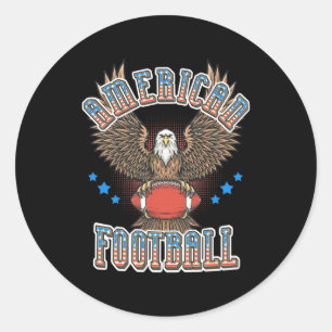 American Football USA Flag Classic Round Sticker