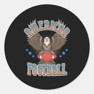 American Football USA Flag Classic Round Sticker