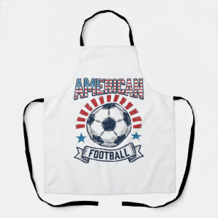 American Football Vintage Soccer Ball Shirt Design Apron