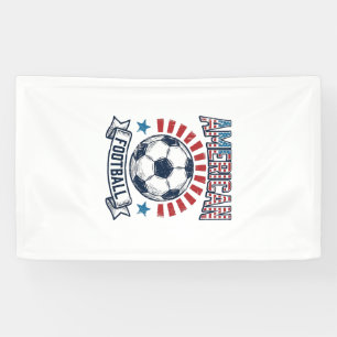 American Football Vintage Soccer Ball Shirt Design Banner