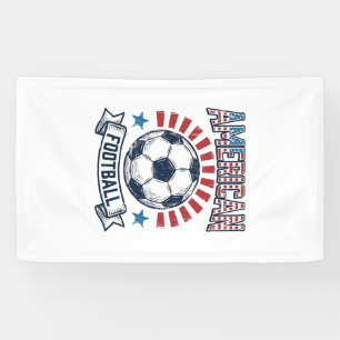 American Football Vintage Soccer Ball Shirt Design Banner