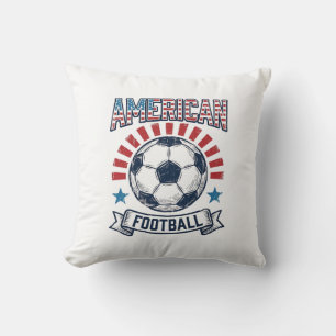 American Football Vintage Soccer Ball Shirt Design Cushion