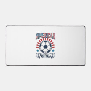 American Football Vintage Soccer Ball Shirt Design Desk Mat