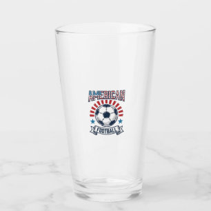 American Football Vintage Soccer Ball Shirt Design Glass
