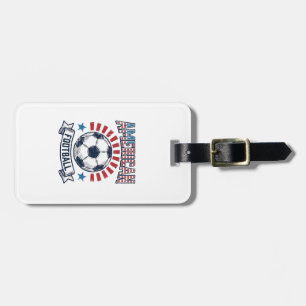 American Football Vintage Soccer Ball Shirt Design Luggage Tag
