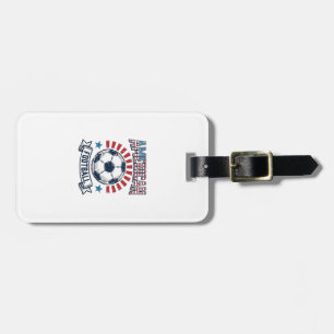 American Football Vintage Soccer Ball Shirt Design Luggage Tag