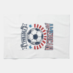 American Football Vintage Soccer Ball Shirt Design Tea Towel