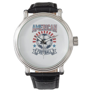 American Football Vintage Soccer Ball Shirt Design Watch