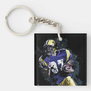American footballer in cartoon style key ring