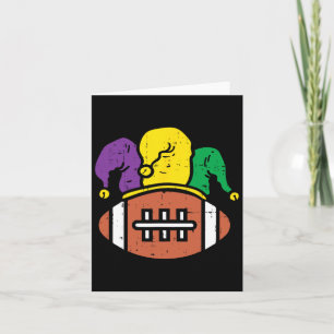 American Footbyll Rug Mardi Gras Carnival Celebrat Card