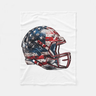 American Footll Helmet Us Flag Fleece Blanket