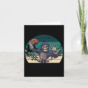 American Footll Retro Vintage Halloween Skeleton Card