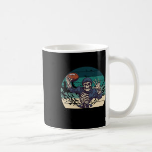American Footll Retro Vintage Halloween Skeleton  Coffee Mug