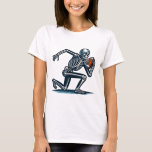 American Footll Skeleton Boys Men Footll Fan Hallo T-Shirt