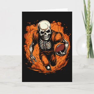 American Footll Skeleton Footll Player Halloween S Card